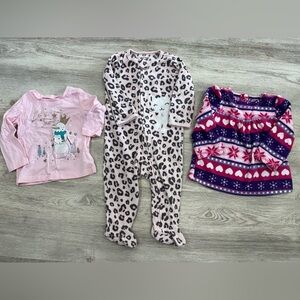 9 months baby girl cozy pajamas and tops
